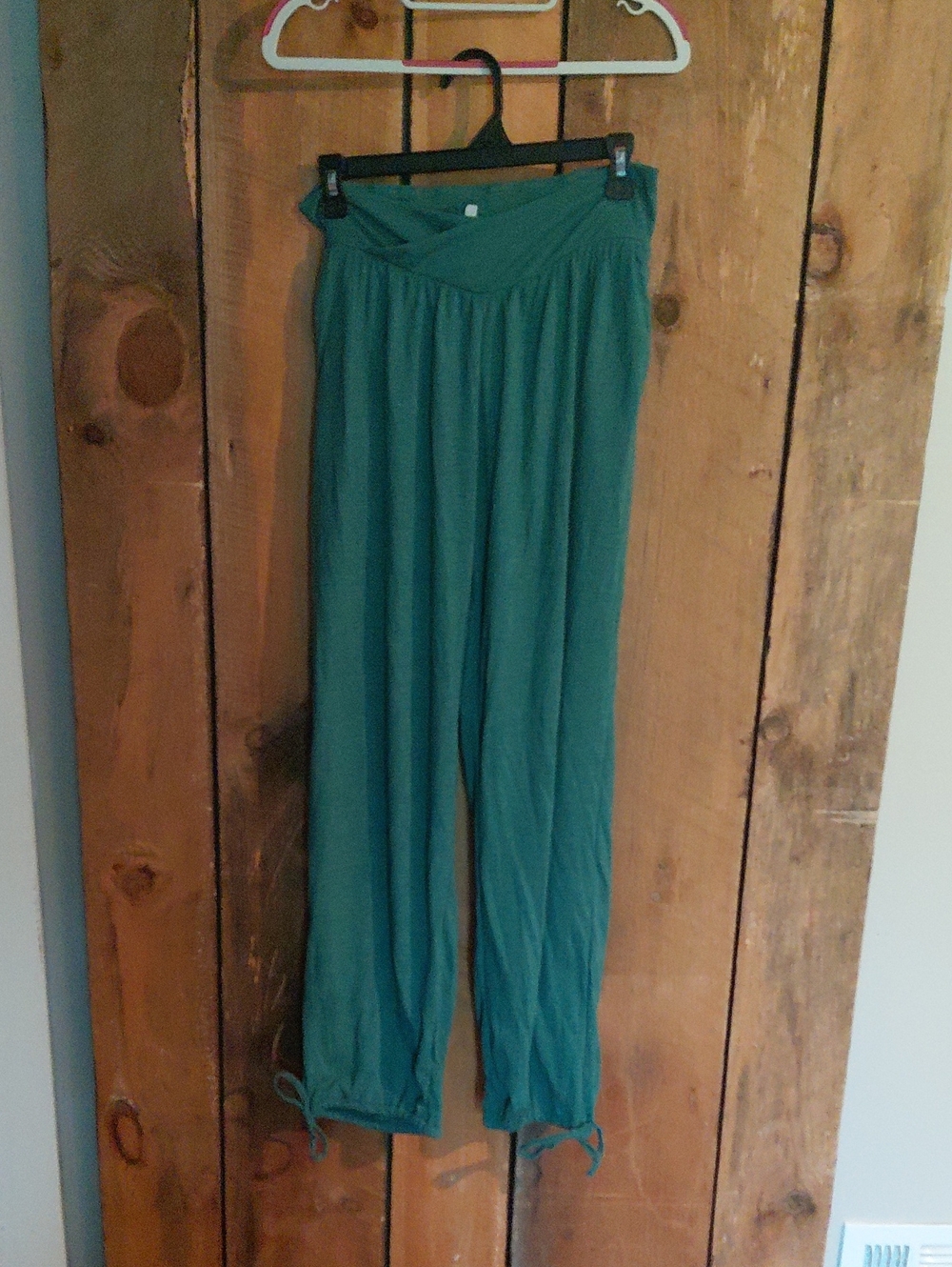 HALARA Teal Wide-Leg Track Pants with Drawstring Hem